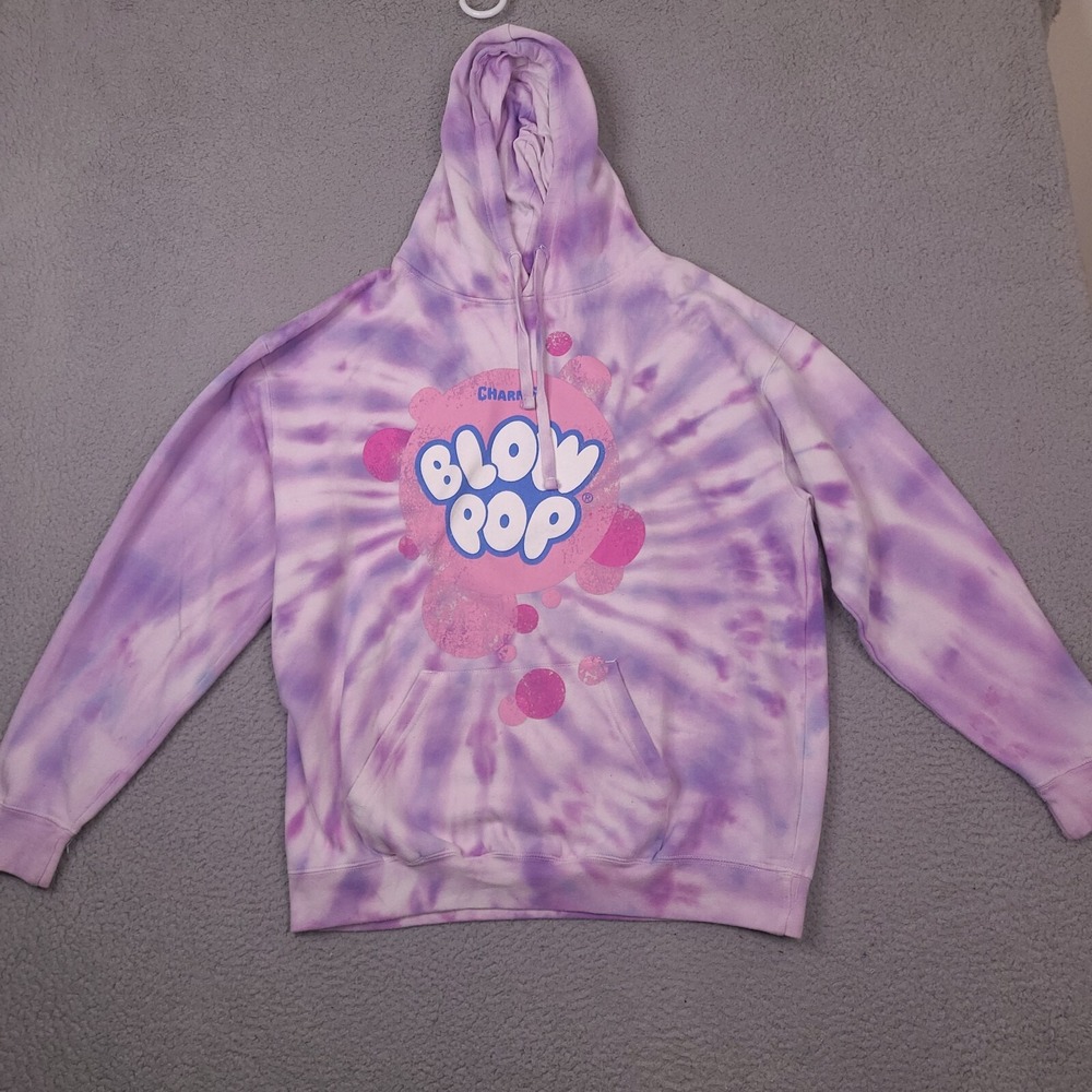 Tootsie Blow Pop Bubblegum Candy Womens XL‎ Purple Tie Dye Sweatshirt Pullover
